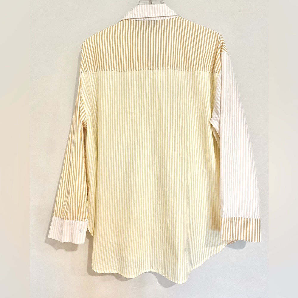 Vici Yellow and Cream Striped Women’s Shirt - Picture 2 of 4